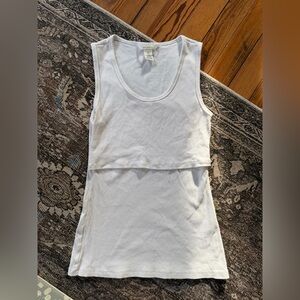 H&M Mama Nursing Tank Top White Ribbed Size Small